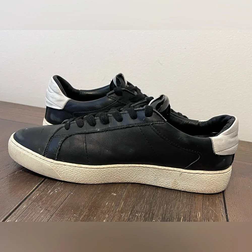 AllSaints Sheer Black Leather Distressed Sneakers Size 38 Women’s US size 8 - Picture 5 of 11